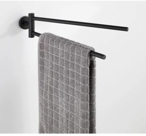 WENKO 24238100-Porta asciugamani BOSIO BLACK 5,5x43 cm acciaio inox/argento