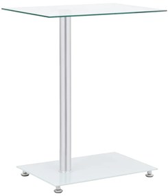 Tavolino Laterale A U Trasparente 45x30x58cm İn Vetro Temperato /