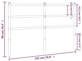 Testiera in Metallo Bianco 135 cm