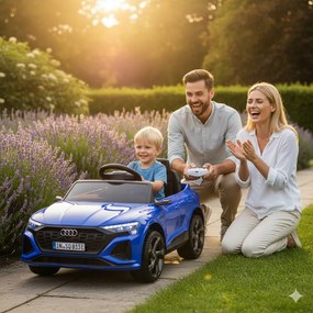 Macchina Elettrica per Bambini 12V Licenza Ufficiale Audi SQ8 E-Tron con Telecomando e Sedile Pelle Blu...