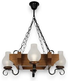 Brilagi - Lampadario a sospensione con catena QUEEN 4xE14/40W/230V faggio/noce