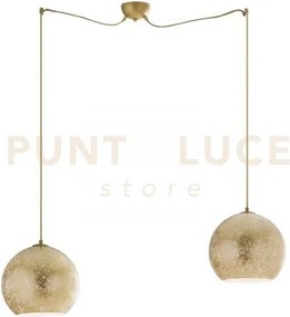 Lampadario a sospensione vanity oro 2 luci attacco e27 120cm in vet...