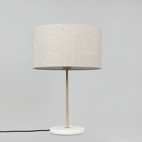 Lampada da tavolo in ottone con paralume grigio 35 cm - Kaso