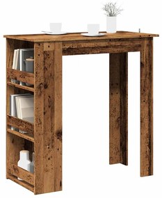 Tavolo Da Bar Con Ripiano Legno Antico 102x50x103,5 Cm /