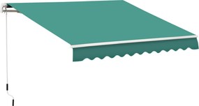 Tenda da Sole Avvolgibile a Parete 4x2.5m in Poliestere Verde Scuro...