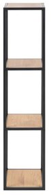 Libreria da parete nera-color legno naturale effetto rovere 37x108 cm Seaford - Actona
