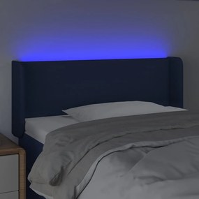 Testiera a led blu 93x16x78/88 cm in tessuto