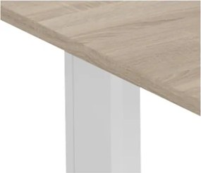 Tavolo allungabile da pranzo rettangolare in legno 140-190x90 cm Kendra Rovere/Bianco