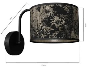 Applique SATINO 1xE27/60W/230V nera/oro