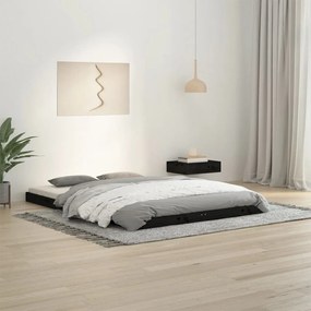 Giroletto Nero 135x190 Cm Double İn Legno Massello Di Pino /