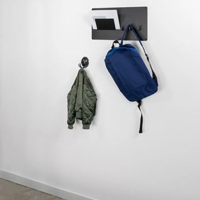 Gancio da parete nero in plastica Tick – Spinder Design