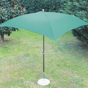 Ombrellone a palo centrale grigio Poli con telo rettangolare verde L 225 x P 190 x H 265 cm