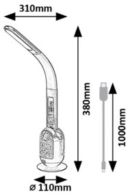 Rabalux 74231 - LED RGB Lampada da tavolo dimmerabile FIGEN LED/5W/230V bianco
