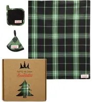Set presine e strofinaccio Fatto in casa da Benedetta verde tartan