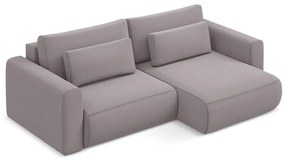 Divano angolare lavanda allungabile/con contenitore (con penisola a destra/con chaise lounge) con rivestimento in velluto Kapua – Makamii