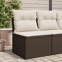 Divano Giardino Senza Braccioli con Cuscini Polyrattan Marronecod mxl 87739