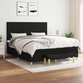 Giroletto A Molle Con Materasso Nero 160x200 Cm İn Tessuto /