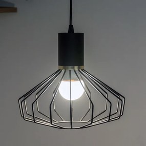 Lampada a sospensione con cavo SOLANO 1xE27/15W/230V nero/oro