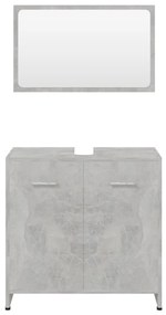 Set mobili da bagno grigio cemento in legno multistrato