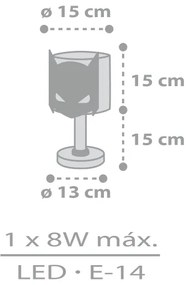 Dalber 61801 - Lampada per bambini DARK HERO 1xE14/8W/230V