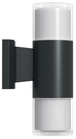 Applique Cilindrica Bidirezionale Nera, IP54 con 2 basi GU10 Base GU10