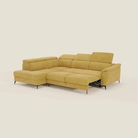 Arcos Divano angolare - piedini alti e poggiatesta reclinabili in microfibra impermeabile T11 giallo