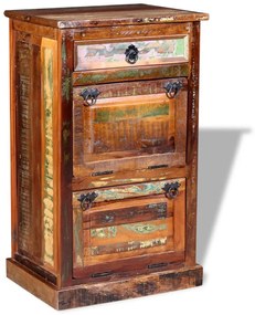 Scarpiera A 4 Livelli Con Cassetto Legno Massello Di Recupero /