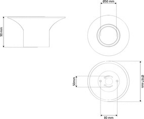 Plafoniera Ø167x90mm GU10 in Gesso Pitturabile Rotonda