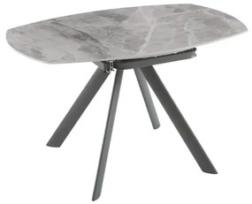 Tavolo in pietra effetto marmo Grigio ROUND con piano girevole D135 cm