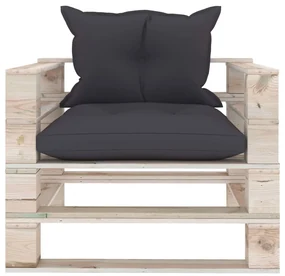 Set divani da giardino pallet 6 pz con cuscini in legno di pino