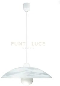 Lampadario a sospensione alabastro bianca 1 luce attacco e27 48x120cm