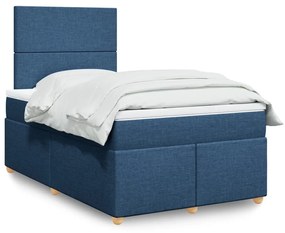 Giroletto A Molle Con Materasso Blu 120x200 Cm İn Tessuto /