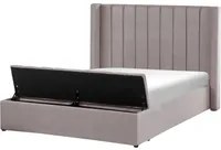 Letto velluto di colore grigio rete a doghe e cassapanca 160 x 200 cm stile moderno glam