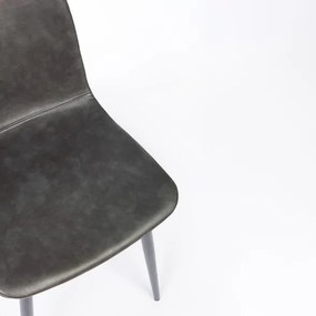 Sedia Da Interno In Ecopelle Antracite Vintage Senza Braccioli Kyra Bizzotto - 4 Pz