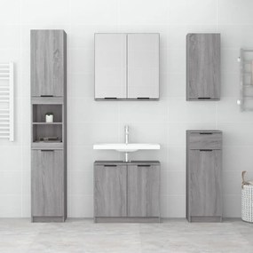 Armadietto bagno grigio sonoma 32x34x188,5 cm legno multistrato