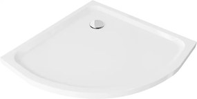 Mexen Flat piatto doccia semicircolare slim 80 x 80 cm, bianco, sifone cromato - 41108080