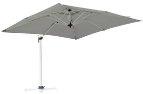 QUASI PERFETTO Ombrellone a palo laterale bianco con telo quadrato grigio L 300 x P 300 x H 268 cm