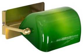 Applique da parete classica in ottone con vetro verde - Banker