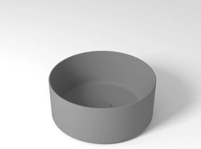 Lavabo da appoggio OLYMPIA CERAMICA tondo in ceramica senza foro grigio