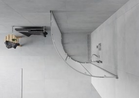 Mexen Rio cabina doccia semicircolare 70 x 70 cm, brina, cromo - 863-070-070-01-30