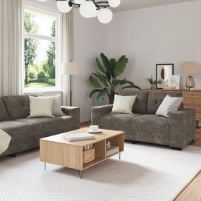 Set Di 2 Grigio Scuro Tessuto İn Poliestere Grande Durevole /