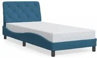 Letto con Materasso Blu 90x190 cm in Velluto 3208632