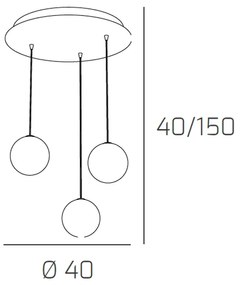 Sospensione Contemp Willow Metallo Cromo Vetro Bianco Satitano 3 Luci G9