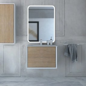 Mobile da bagno sotto lavabo BADEN HAUS Bellagio rovere laccato opaco L 70 x H 48 x P 46 cm 2 cassetti, lavabo non incluso