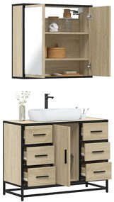 Set Mobili Da Bagno 2 Pz Rovere Sonoma İn Legno Multistrato /