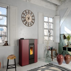 Stufa a pellet canalizzata Palmas 10.3 kW bordeaux