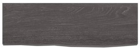 Ripiano muro marrone scuro 60x20x2 cm massello rovere trattato