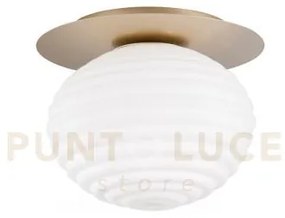 Plafoniera ripple oro 1 luce attacco e27 35x35x28cm in vetro soffia...