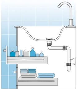 Bruckner - Vasca di raccolta mobile DN32 bianco