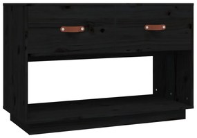 Mobile porta tv nero 90x40x60 cm in legno massello di pino